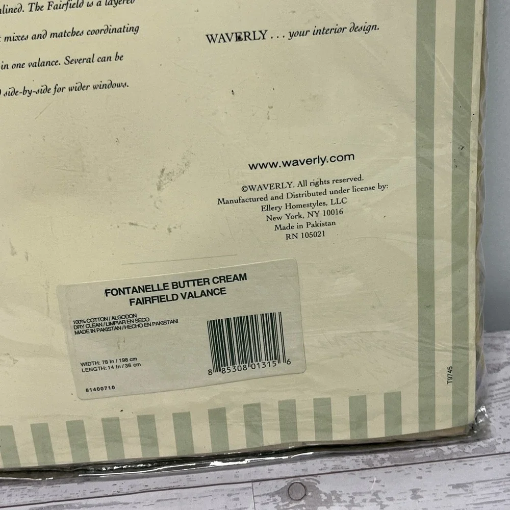 Waverly Fairfield Valance Fontanelle Butter Cream Floral 78x14 Cottagecore